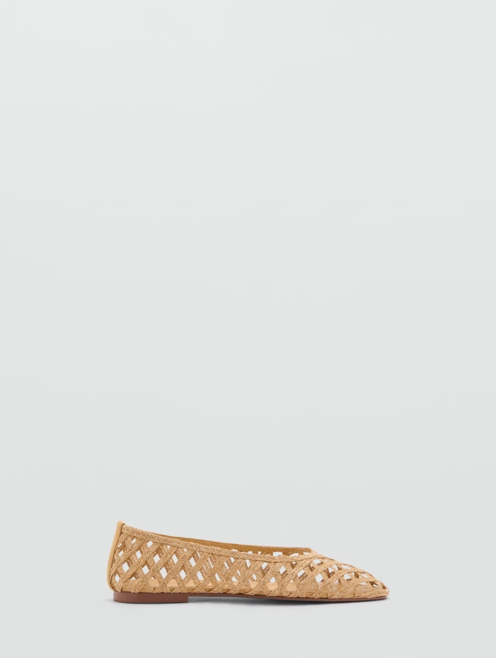 Mango Beige Lattice Weave Ballet Flats - Picture 5 of 6